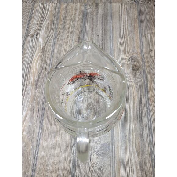 Vintage Pheasant Pitcher, Hazel Atlas Glass 80 oz - Picture 5 of 6